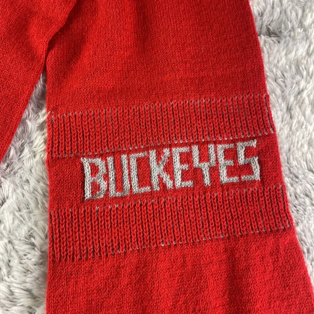 Ohio State Buckeyes Scarf Red Gray One Size OSU Winter Fall Supporter SGA